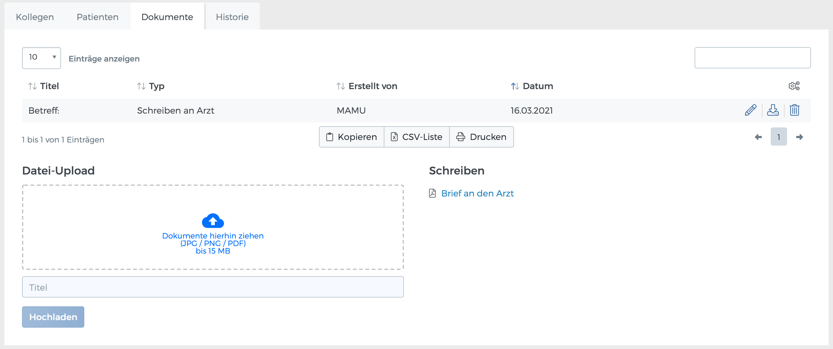 Dokumente eines Arztes