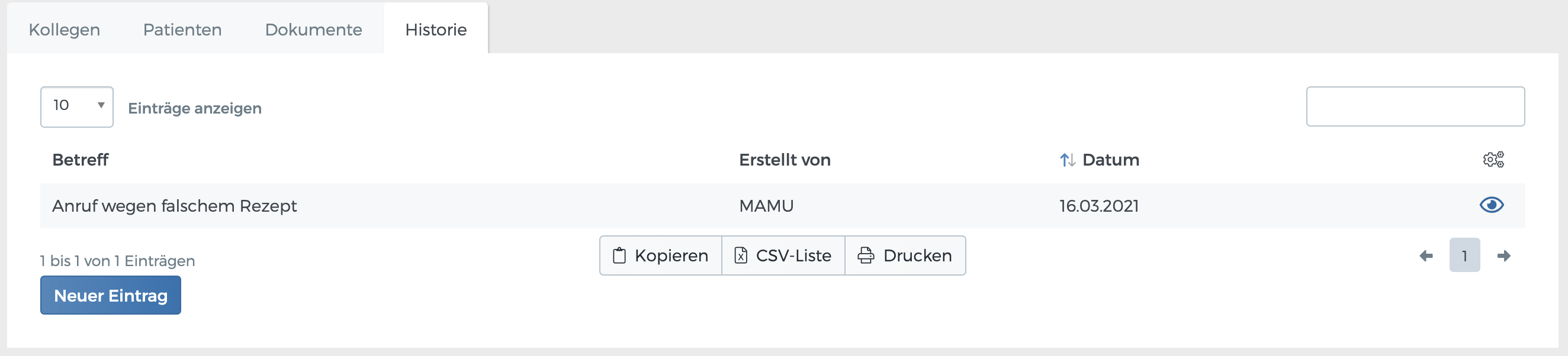 Historie eines Arztes