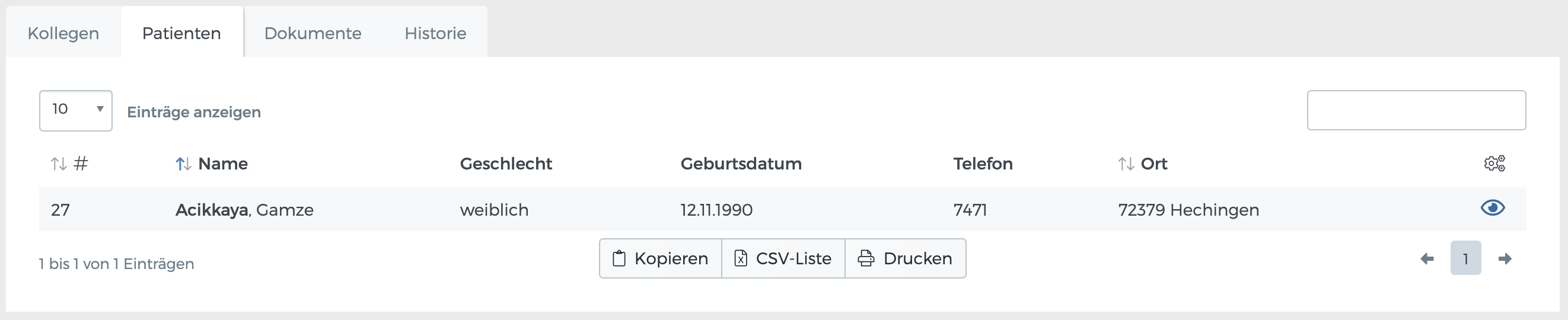 Patienten eines Arztes