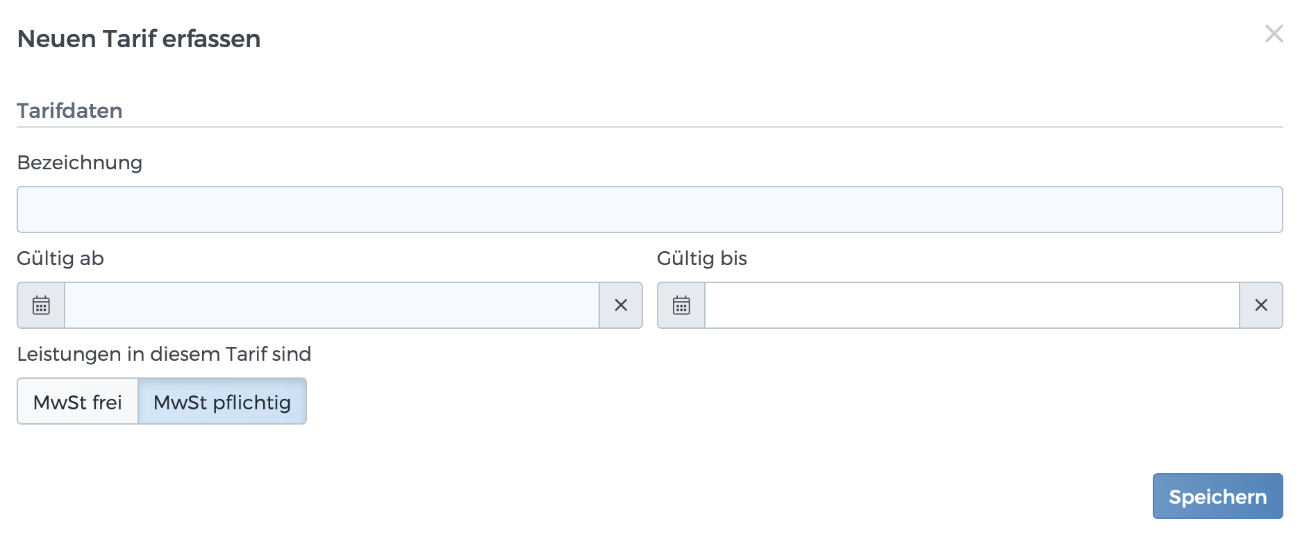Neuanlage PKV-Tarife