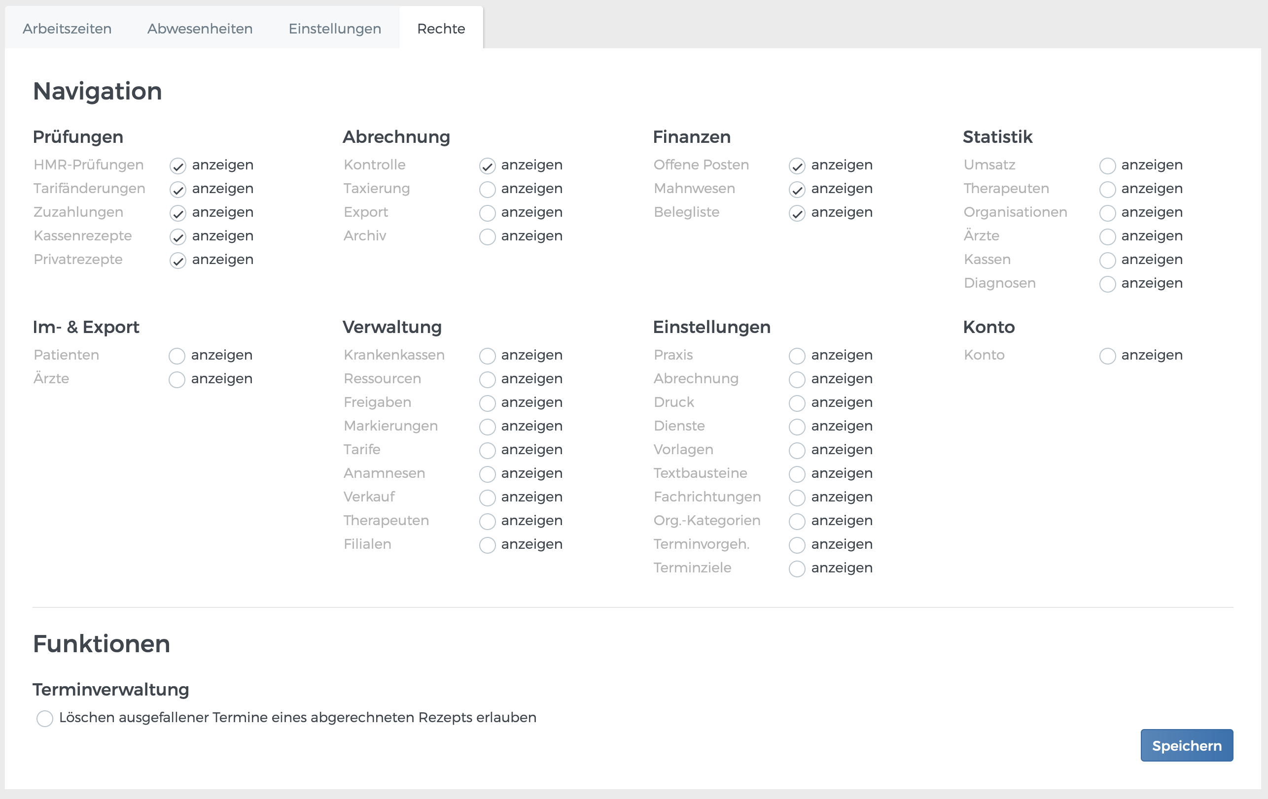 Rechte des Therapeuten